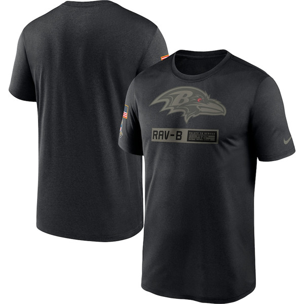 Men's Baltimore Ravens Black NFL 2020 Salute To Service Performance T-Shirt